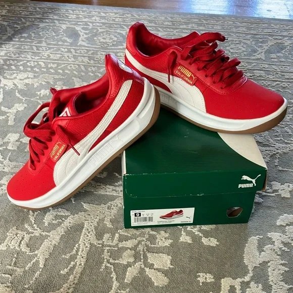 Puma Shoes New Puma California Casual Red And White Athletic
